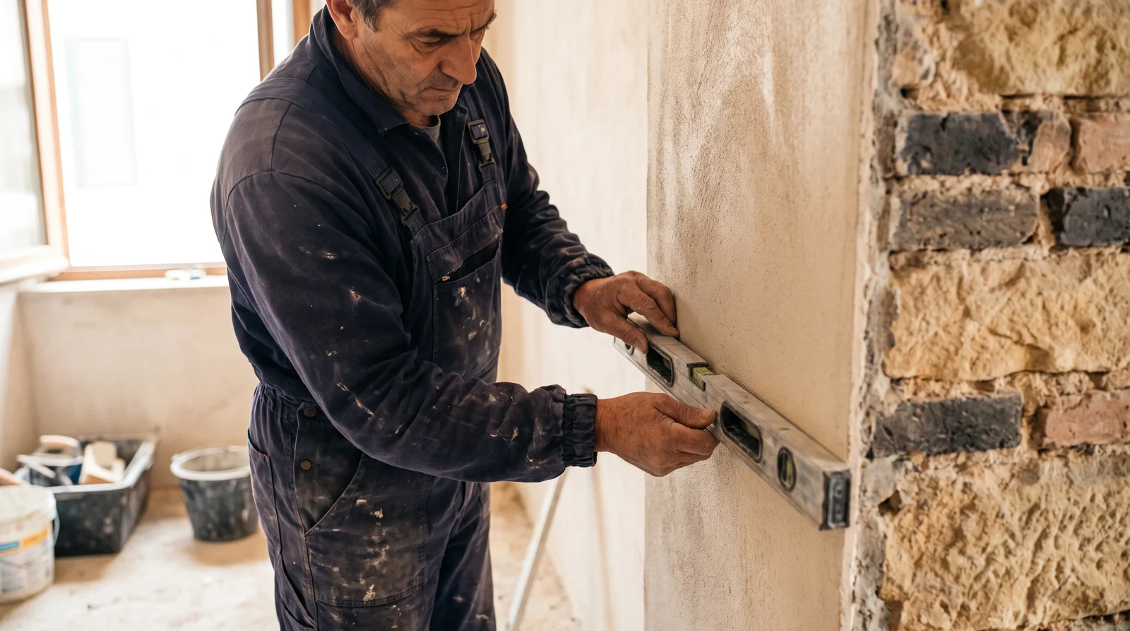Dettaglio di una lavorazione edile